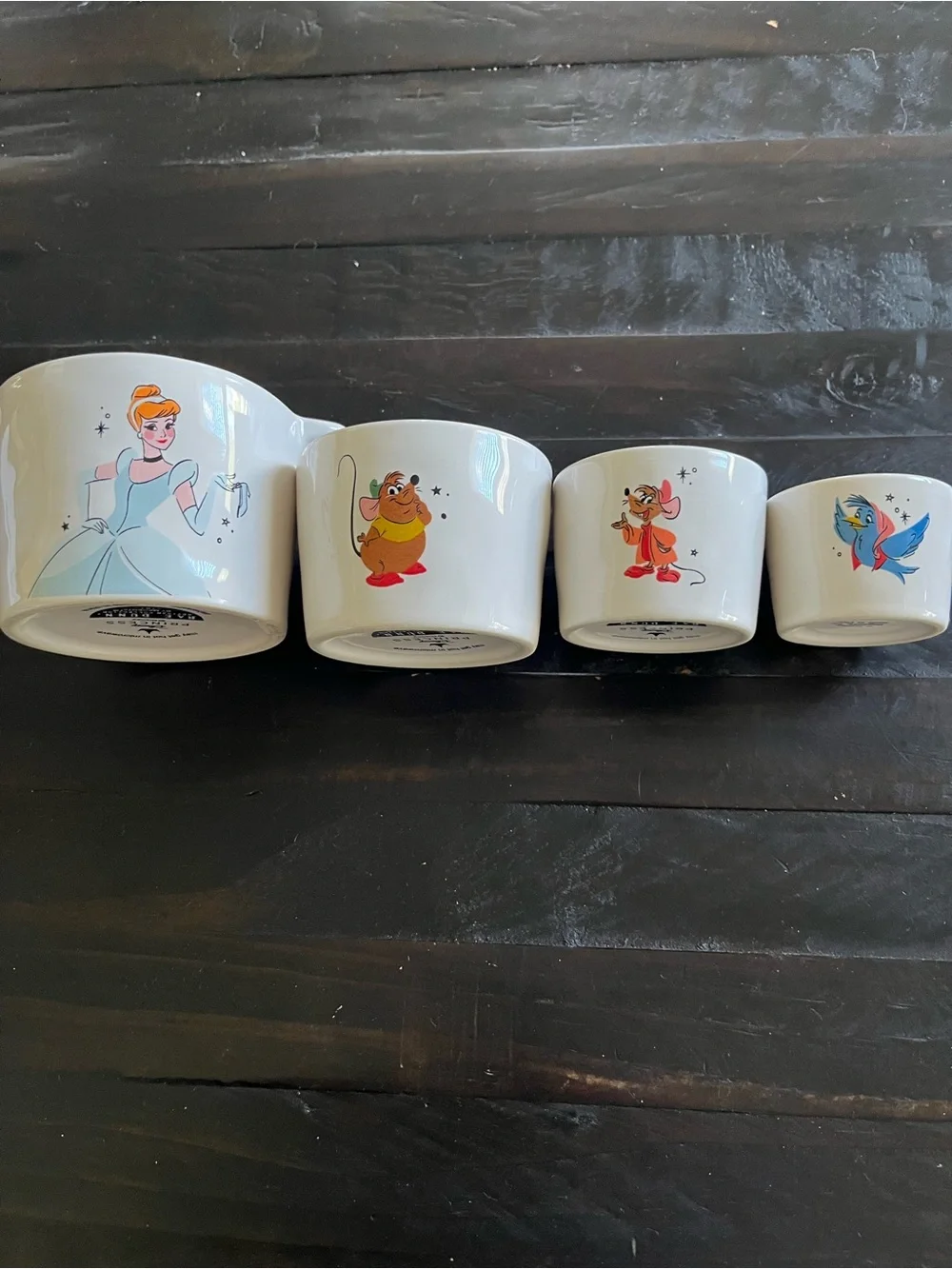NWOT Rae Dunn Cinderella Nested Measuring Cups - Light Blue & Cream